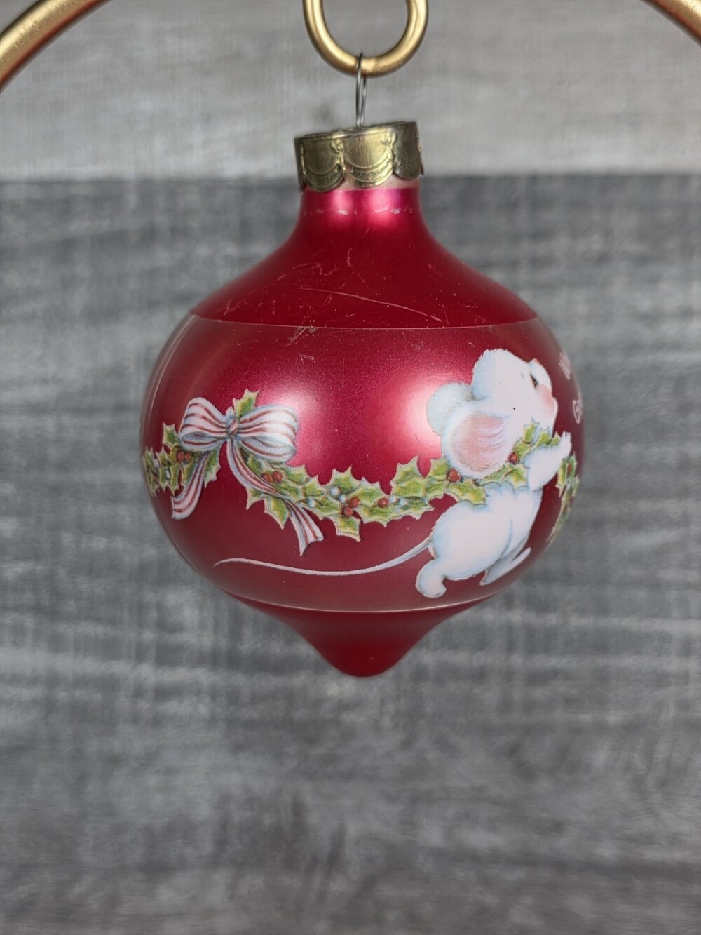 Christmas Ornament Glass Friends Mouse Ornament Hallmark Vtg Holiday 1987 g71e7
